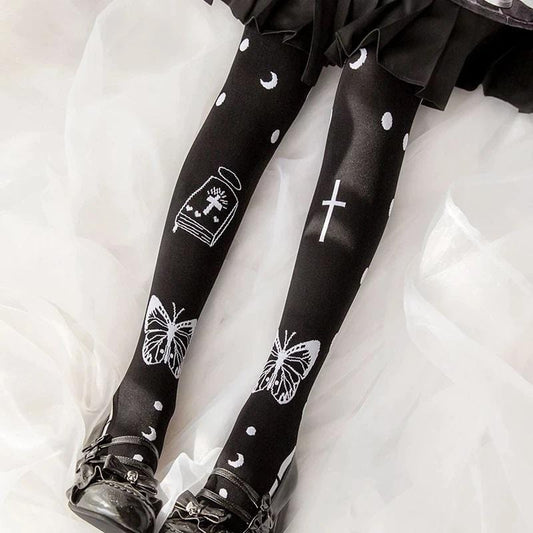 Death Prayer Thigh High Socks