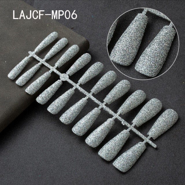 Glitter Coffin Nails