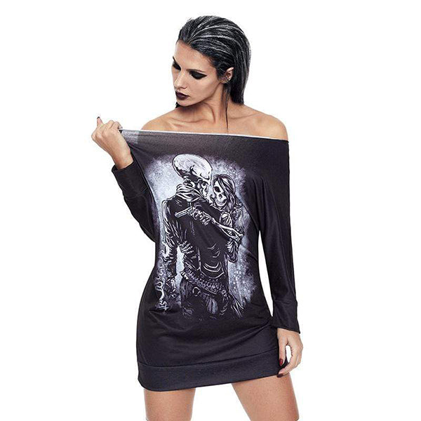 Gothic Skull Pumpkin Dress