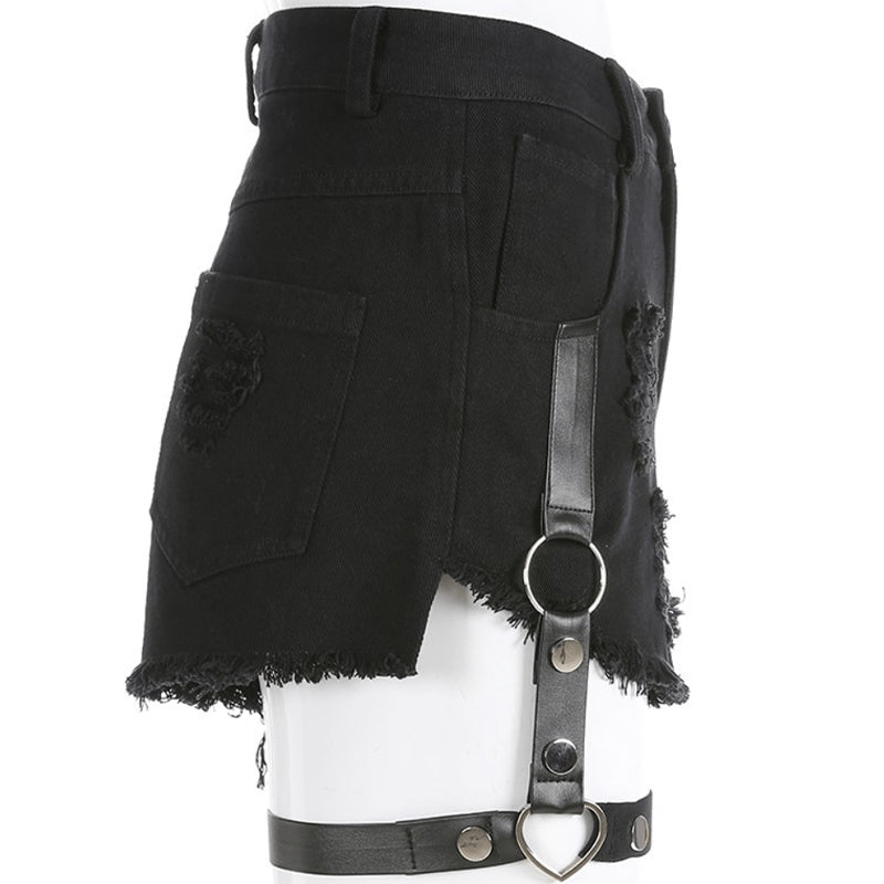 Zillah Gothic Denim Shorts