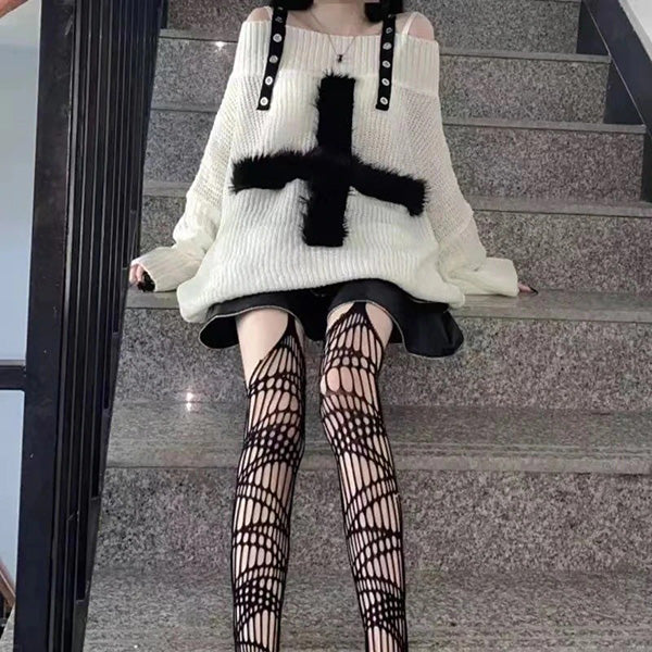 Cross the Line Off-Shoulder Sweater