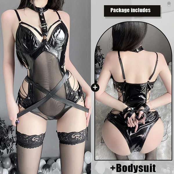 Wild Temptation Leather Bodysuit