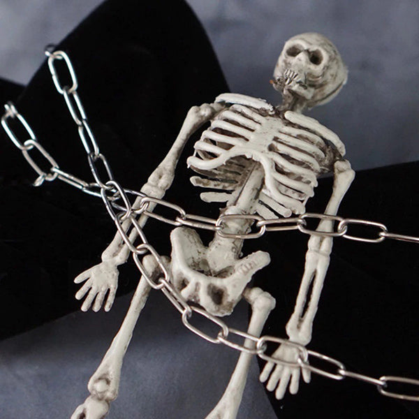 Chained Skeleton Bow Hair Clip