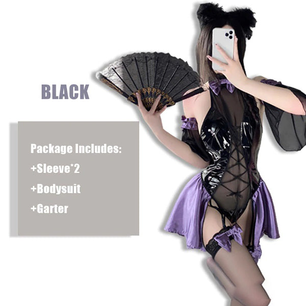 Desdemona Glossy Leather Lingerie Set
