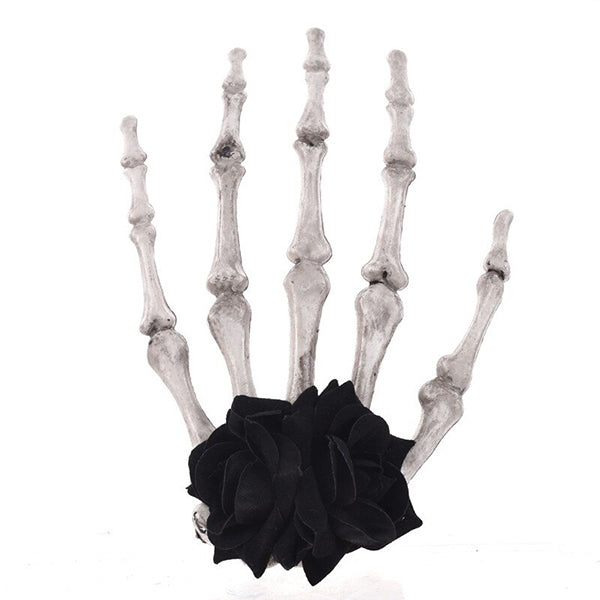 Floral Skeleton Hand Hair Clip/Brooch