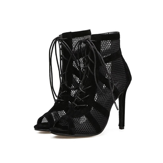 Gal Gothic Black Mesh Heels