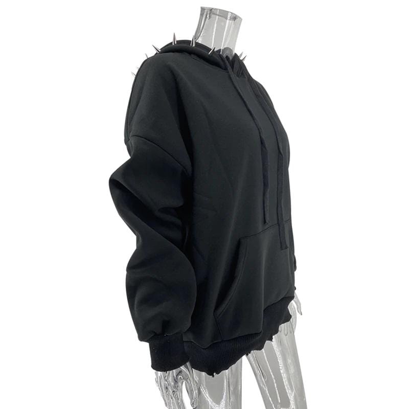 Spikey Gothic Black Hoodie