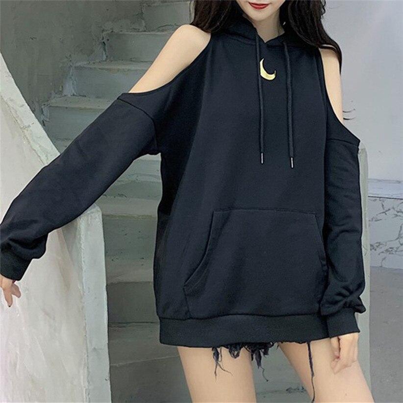 Moon Mystery Cold Shoulder Hoodie
