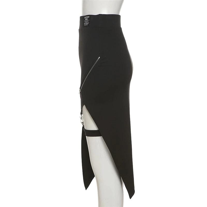 Miss Behave Irregular Midi Skirt