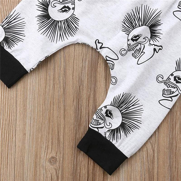 Skull Black Goth Outfits for Kids