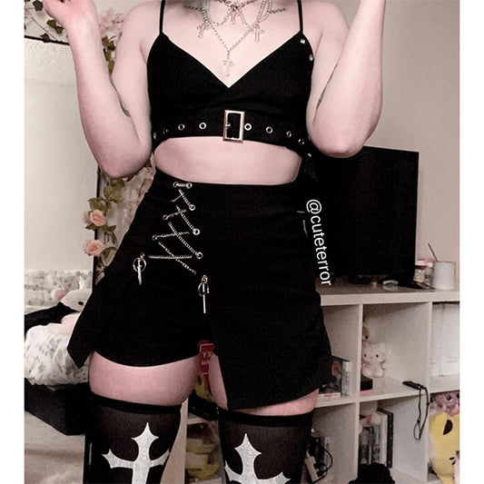Cross High Waist Casual Shorts
