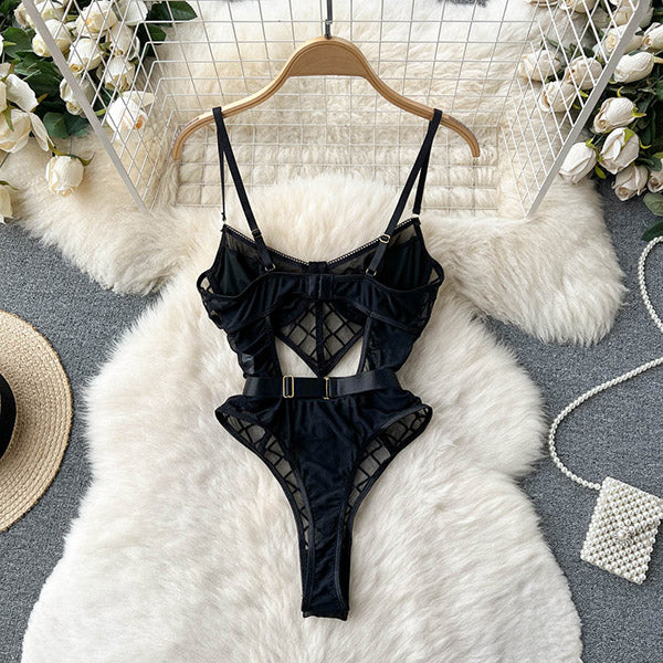 Catalina Plaid Mesh Bodysuit