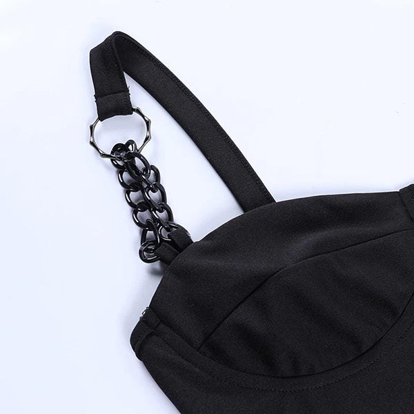 Punk Chain Bustier Crop Top
