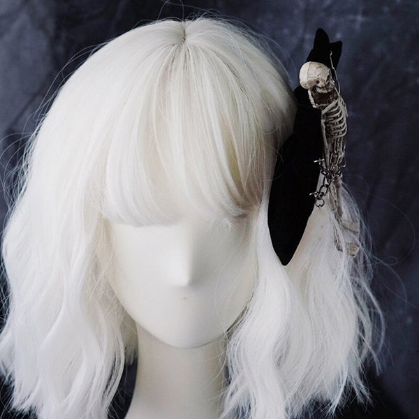 Chained Skeleton Bow Hair Clip