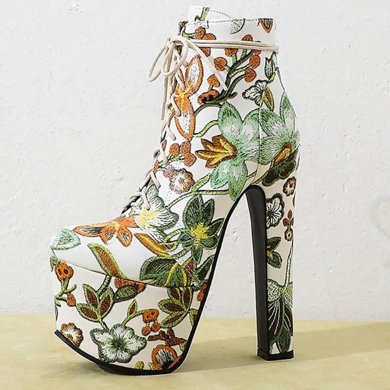 Gothic Punk Floral Boots