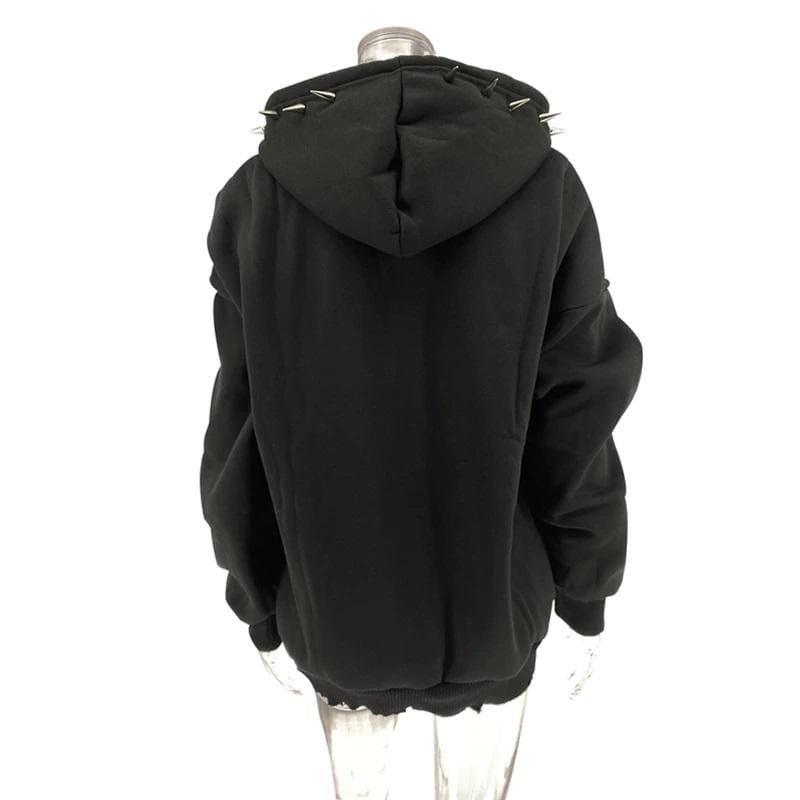 Spikey Gothic Black Hoodie