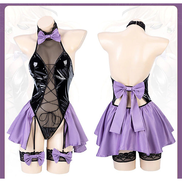 Desdemona Glossy Leather Lingerie Set