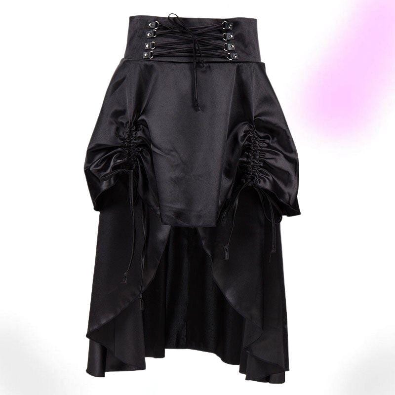 Steampunk Ruched Maxi Skirt