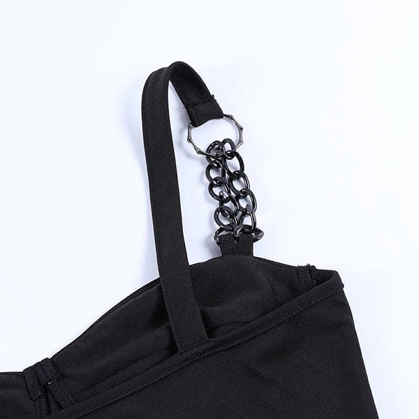 Punk Chain Bustier Crop Top