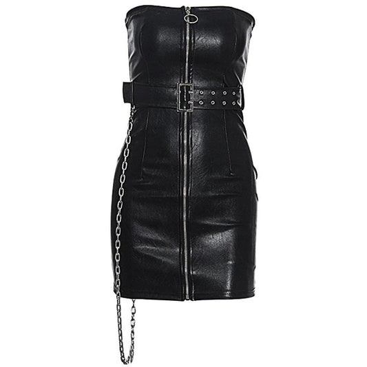 Bad Omen Leather Tube Dress