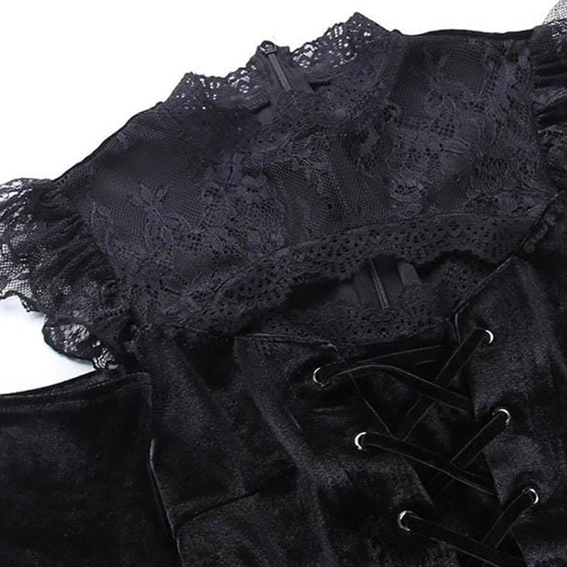 Lost Widow Lace Velvet Dress