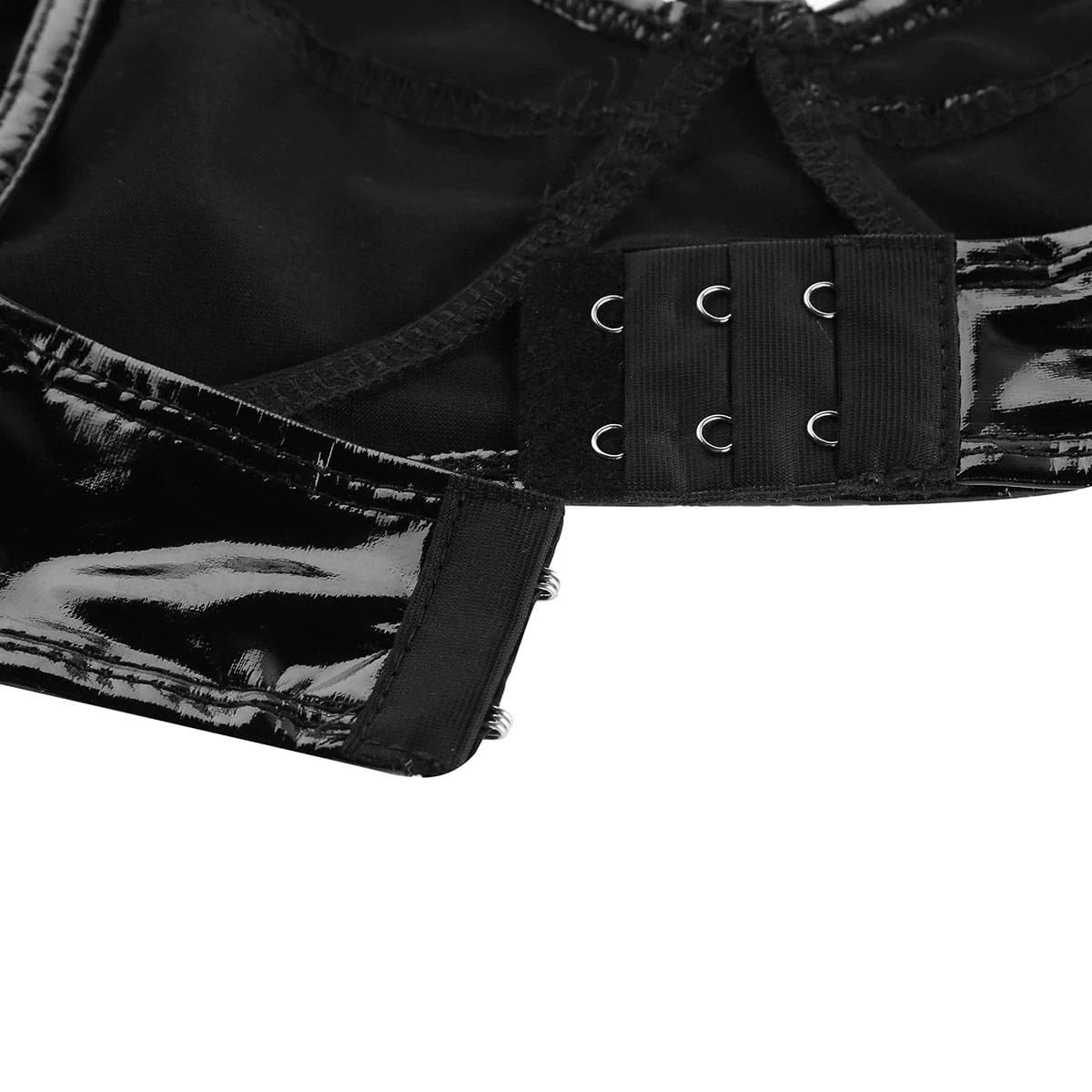 Faux Leather Night Chic Bra