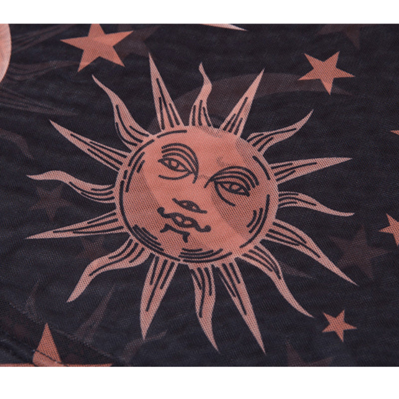 Gothic Sun Moon Mesh Top