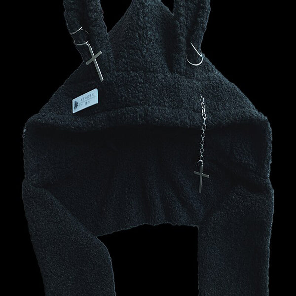 Harajuku Bunny Rabbit Ear Hoodie With Scarf
