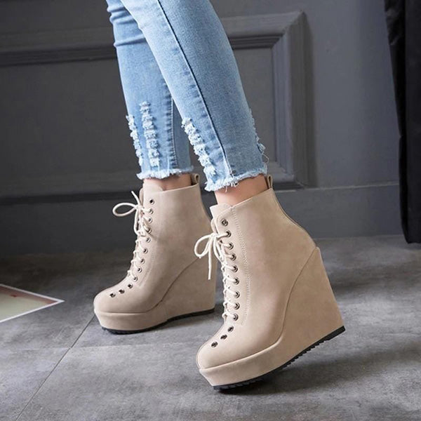 Winter Gothic Wedge Boots