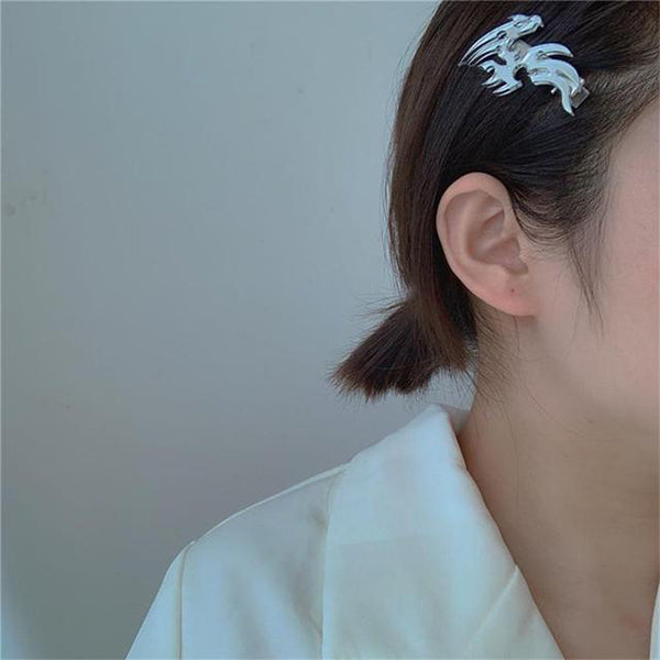 Dragon Flame Metal Hair Clips