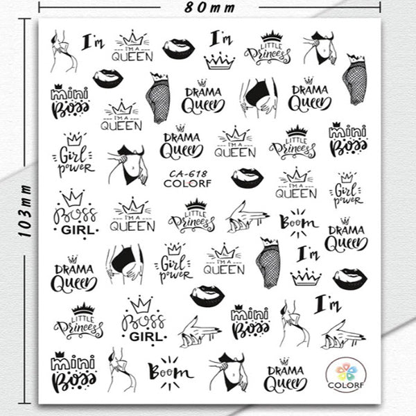 Abstract Girl Nail Stickers