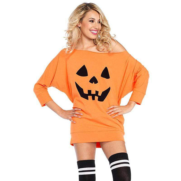 Gothic Skull Pumpkin Dress