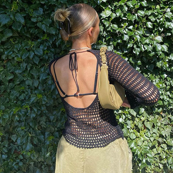 Show Me Black Fishnet Top