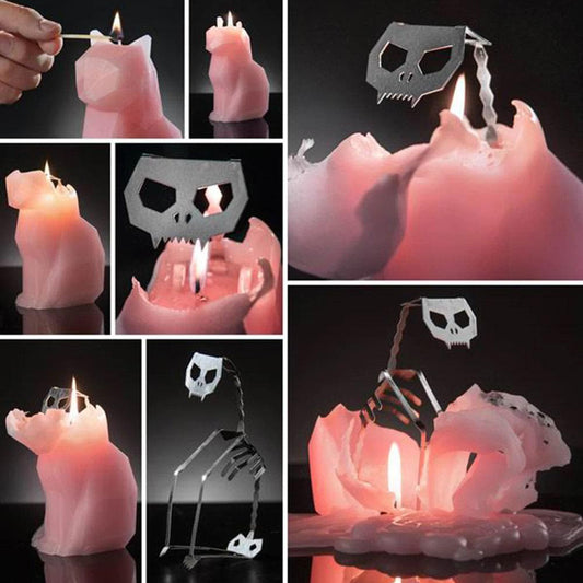 Enchanting Cat Skeleton Candle