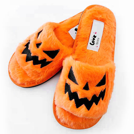 Haunted Pumpkin House Slippers