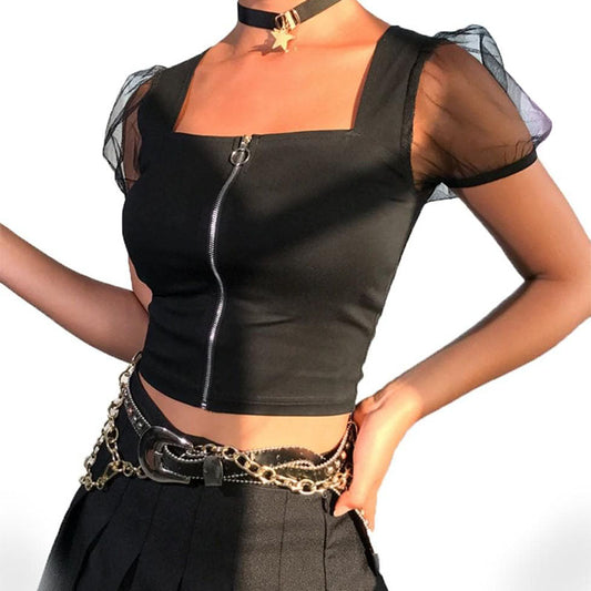 Acantha Sexy Black Crop Top