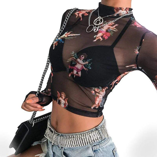 All-seeing Angel Crop Top