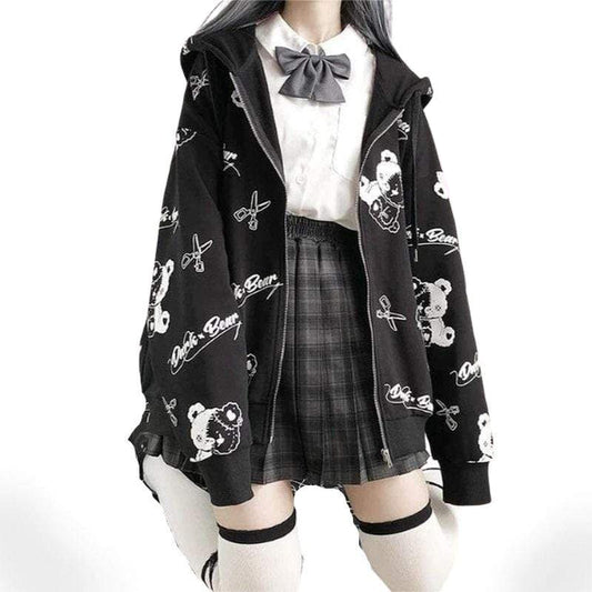 Dark Bear Kawaii Hoodie