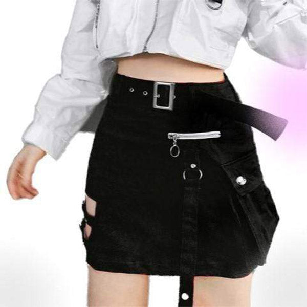 Gothic Grunge Zipper Skirt