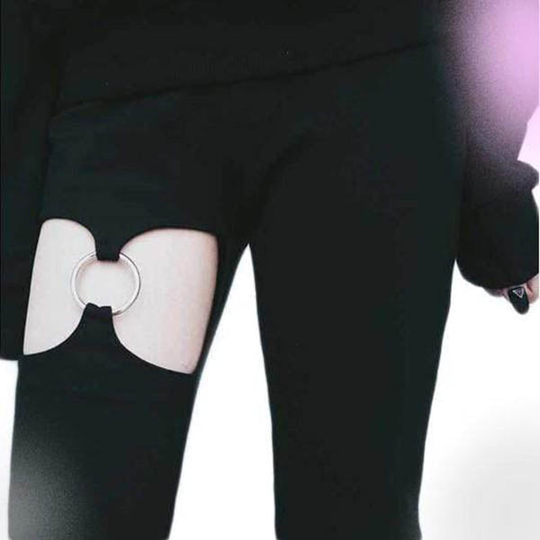 Gothic Hollow Out High Waist Pants