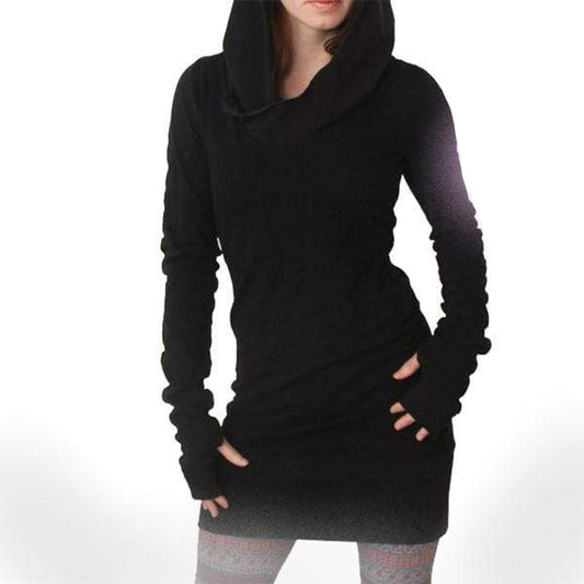 Inquisition Long Sleeve Loose Hooded Dress