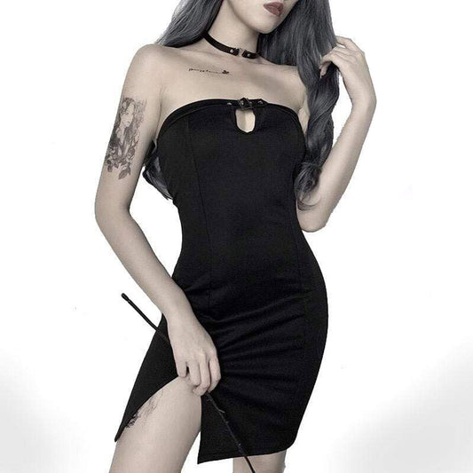 Midnight Buckle Up Dress