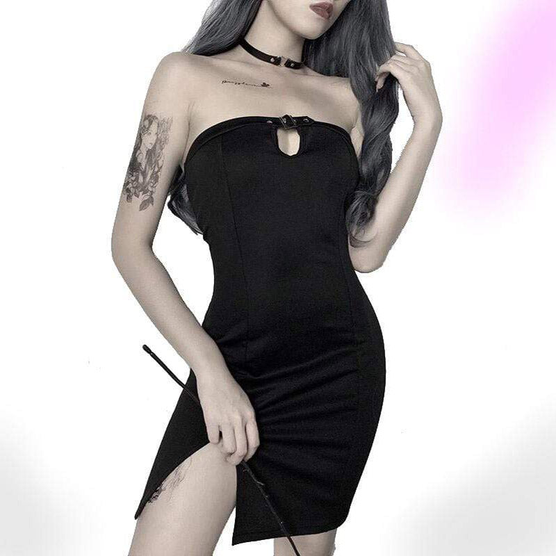 Midnight Buckle Up Dress