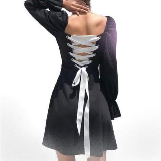 Perfect Mistake Lace Up Dress