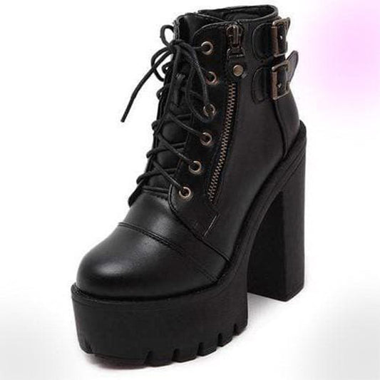 RIOT Gothic Lace Up Platform Boots