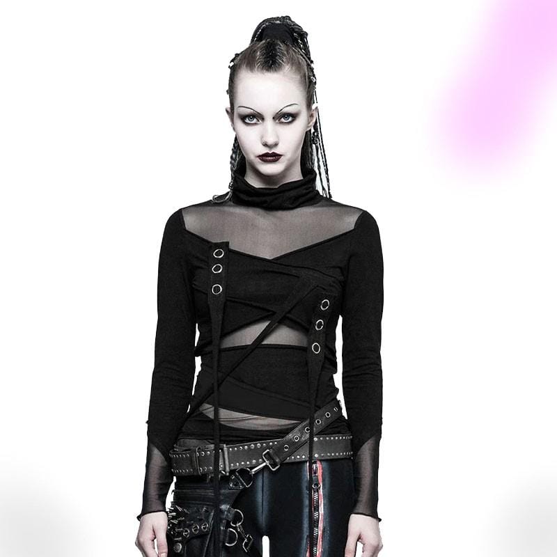 Rebel Punk Knit Mesh Shirt