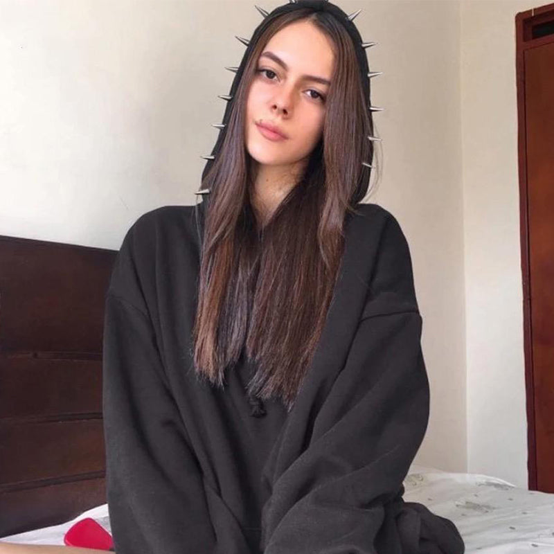 Spikey Gothic Black Hoodie