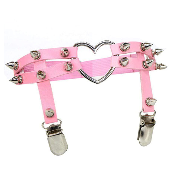 Sexy Heart Spiked Garter