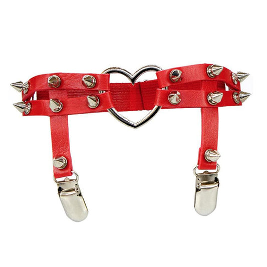 Sexy Heart Spiked Garter