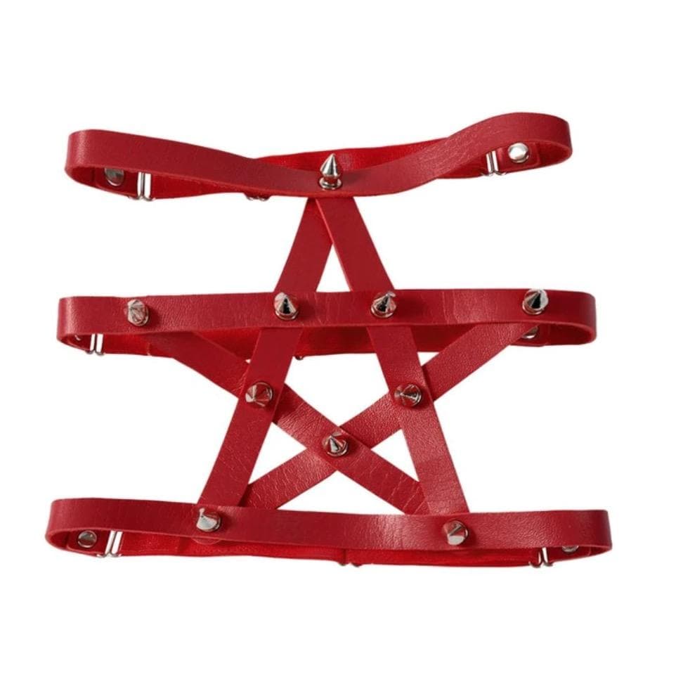 Gothic Studded Pentagram Harness